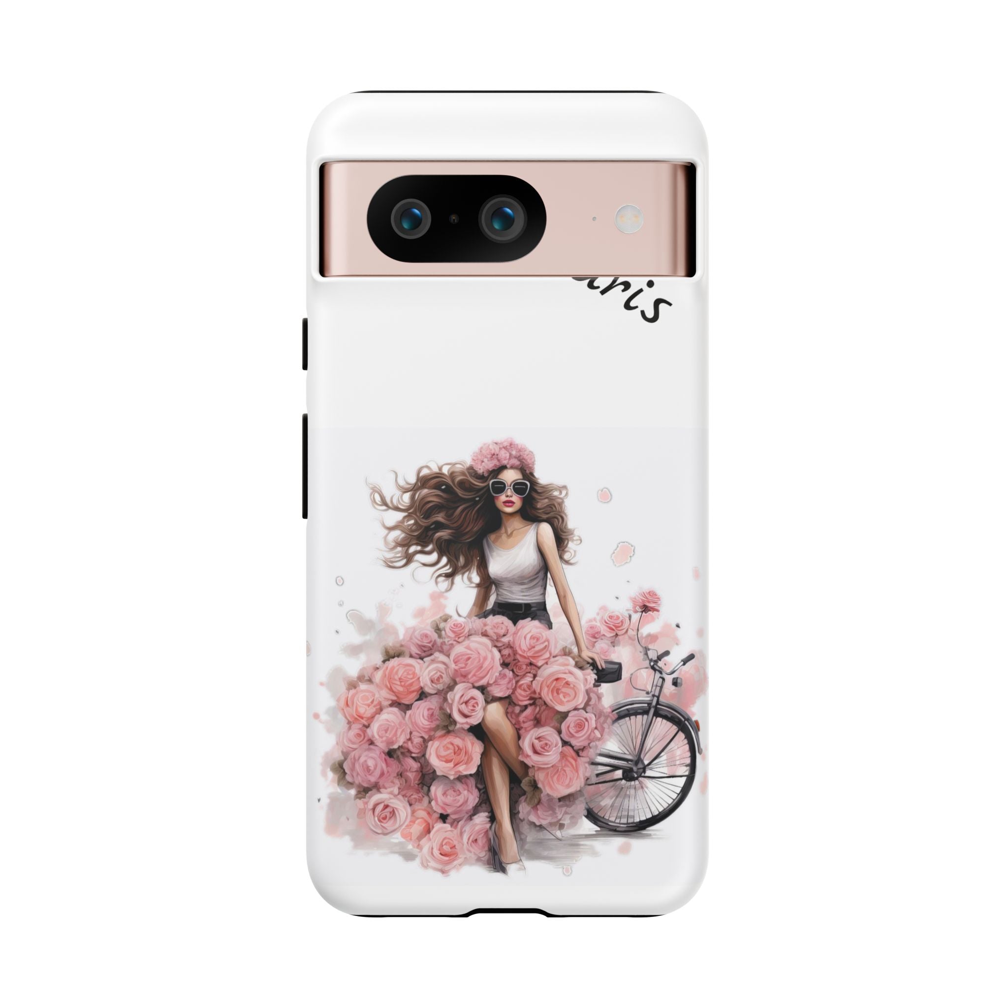 Paris Rose Bicycle woman phone case | Floral iPhone case Printify