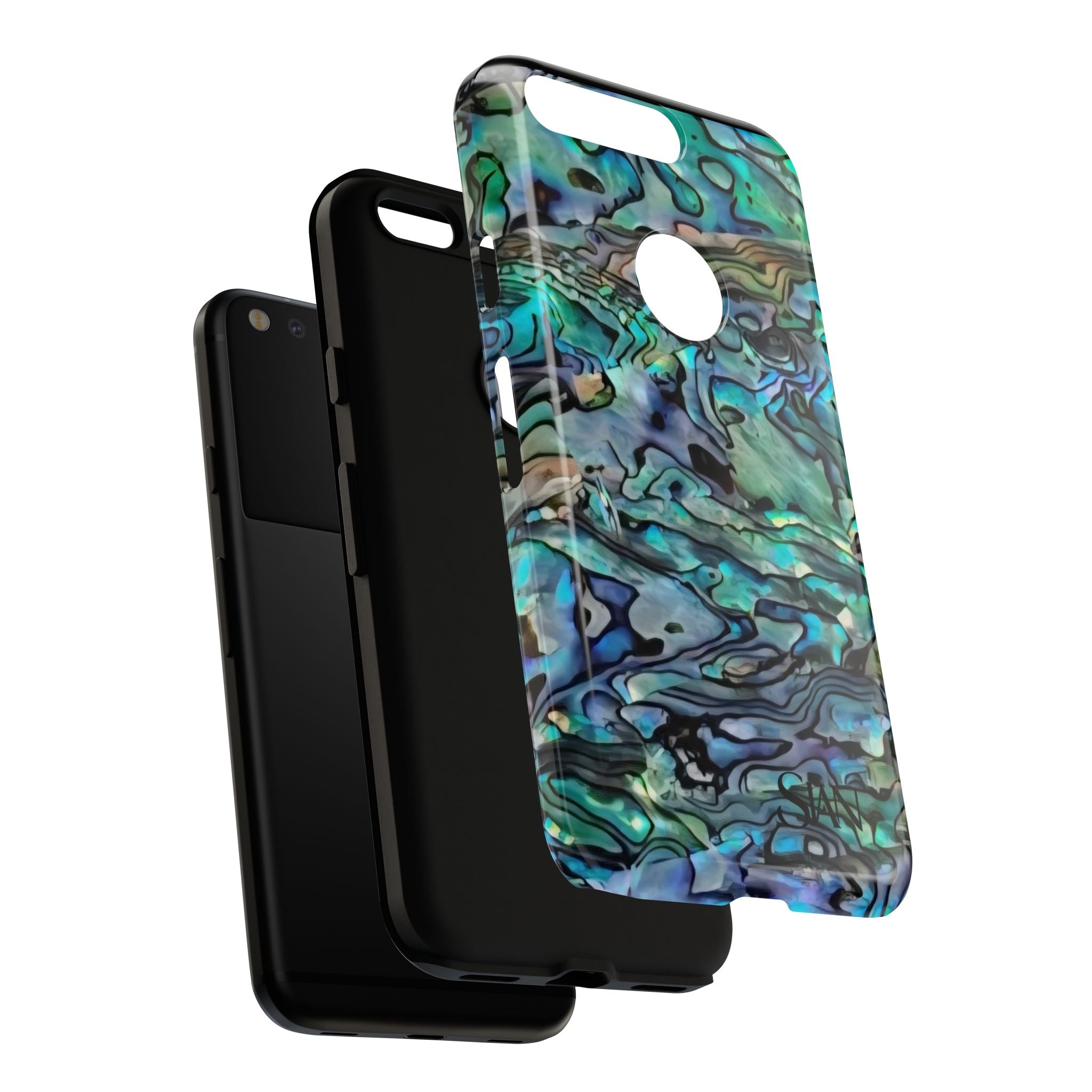 Abalone Shell Pattern Phone Case | Iridescent Ocean Swirl Protective Cover Printify
