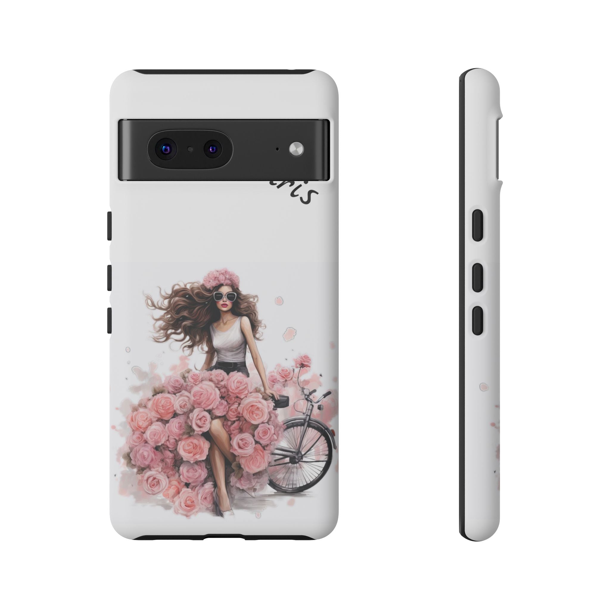 Paris Rose Bicycle woman phone case | Floral iPhone case Printify