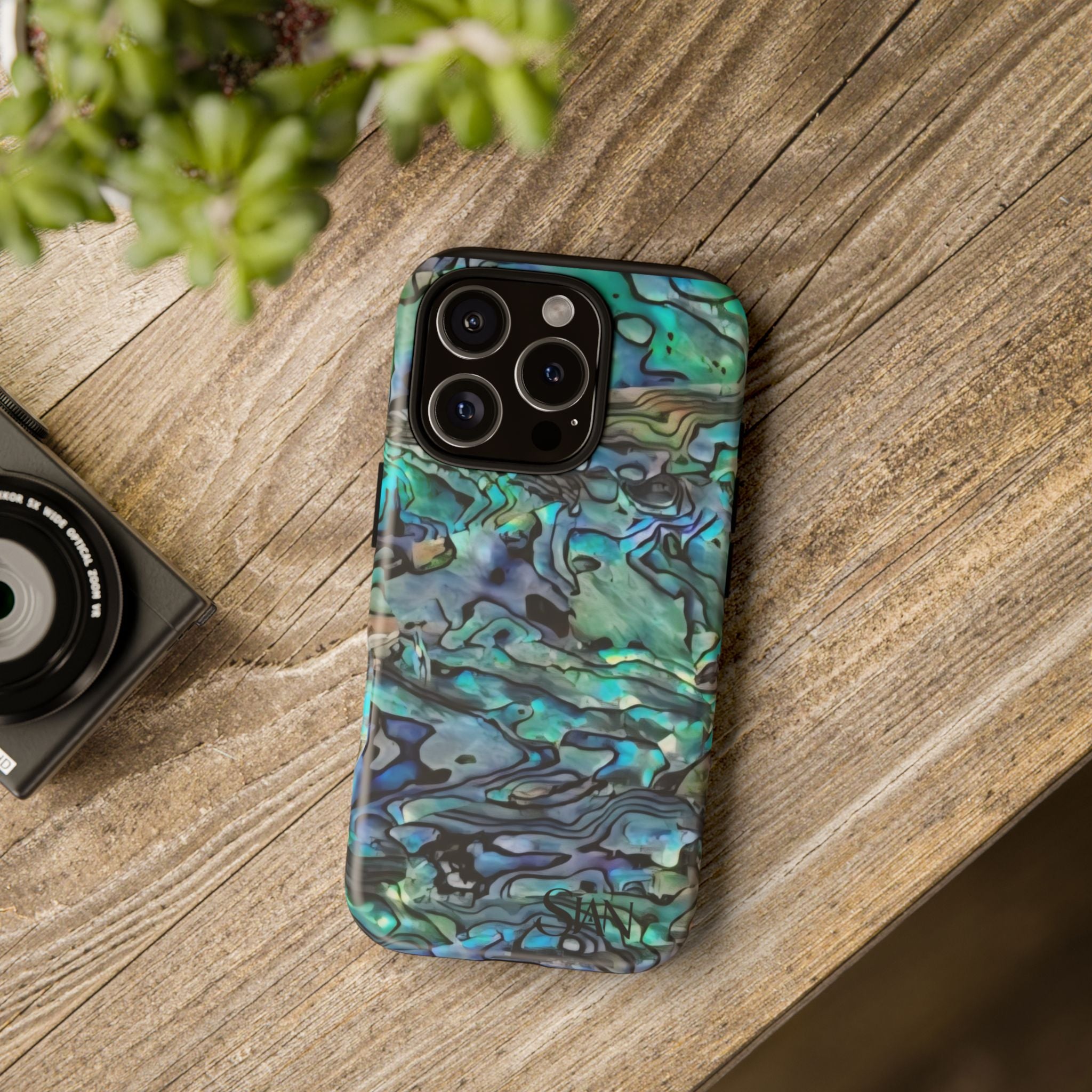 Abalone Shell Pattern Phone Case | Iridescent Ocean Swirl Protective Cover Printify