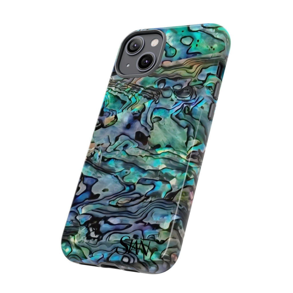 Abalone Shell Pattern Phone Case | Iridescent Ocean Swirl Protective Cover Printify