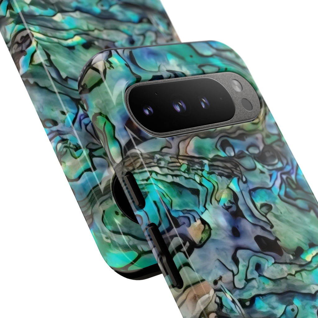 Abalone Shell Pattern Phone Case | Iridescent Ocean Swirl Protective Cover Printify
