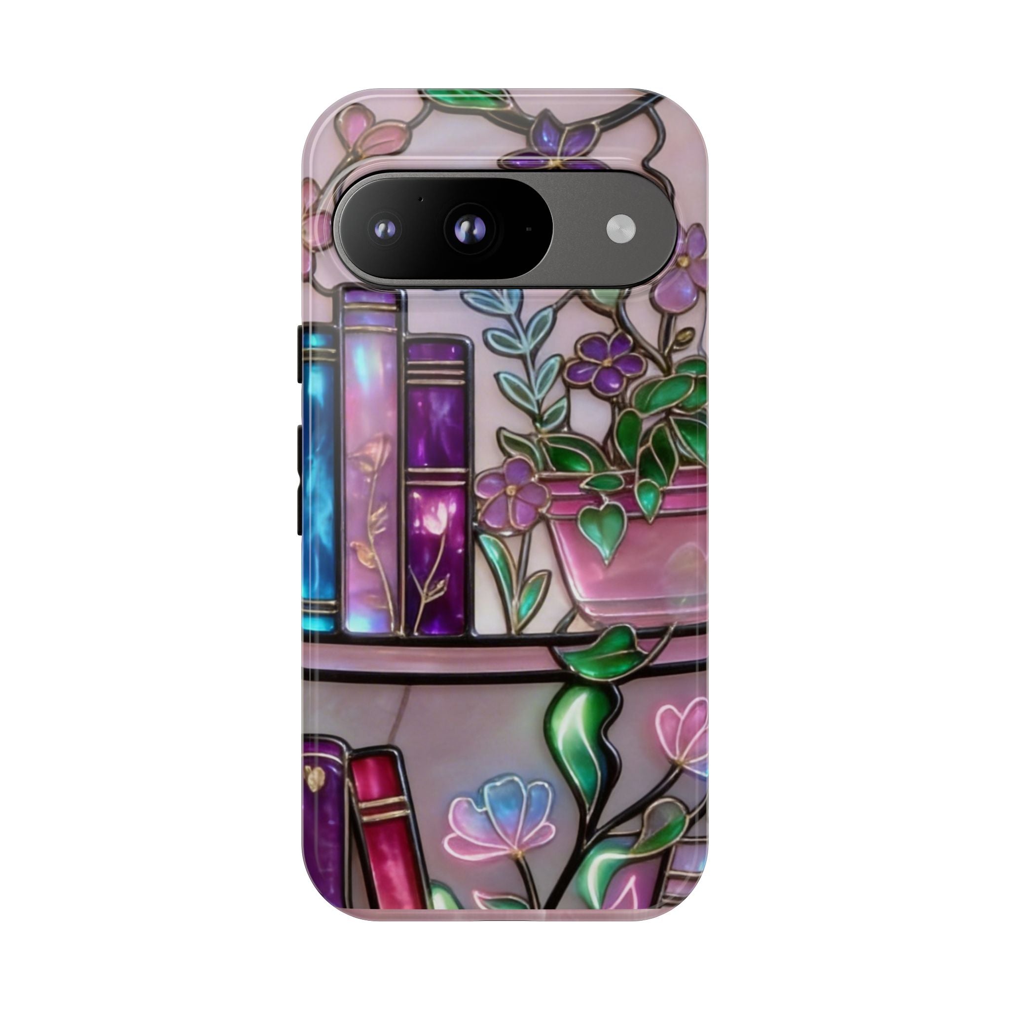 Floral Bookshelf Phone Case — Pastel Botanicals & Magical Book Art Printify