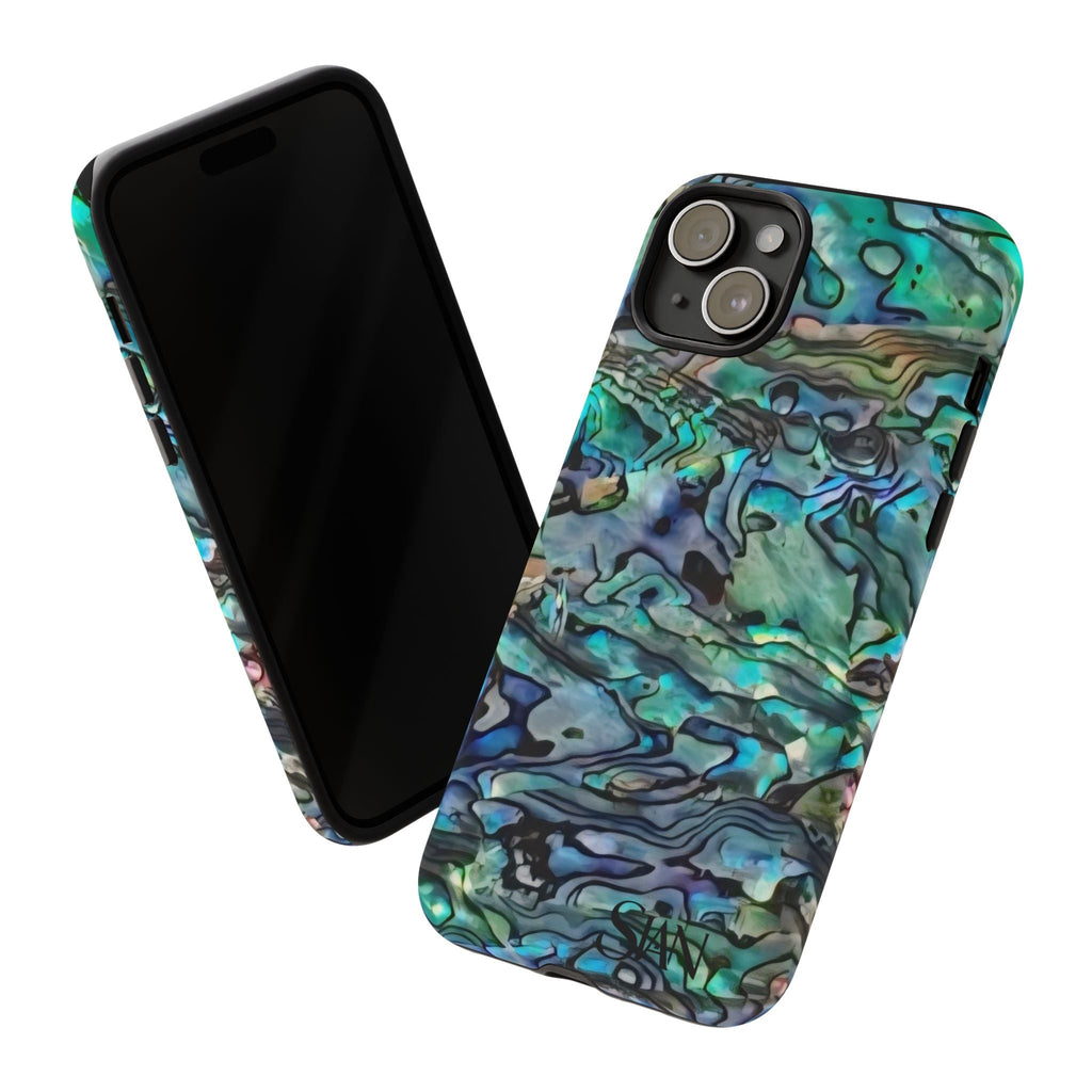 Abalone Shell Pattern Phone Case | Iridescent Ocean Swirl Protective Cover Printify