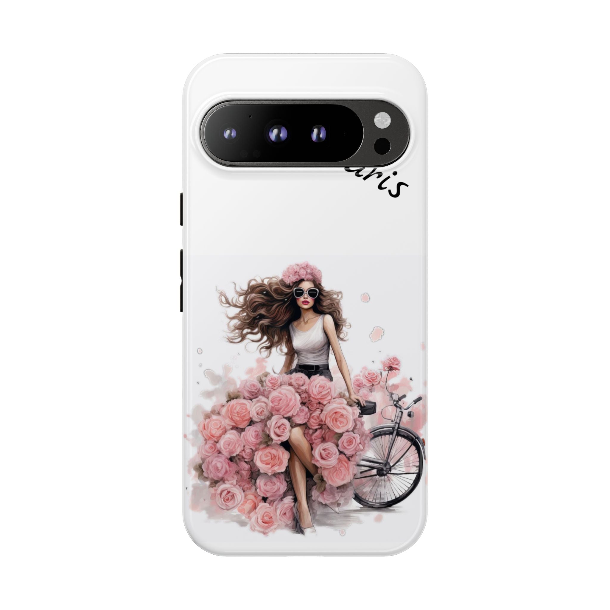 Paris Rose Bicycle woman phone case | Floral iPhone case Printify