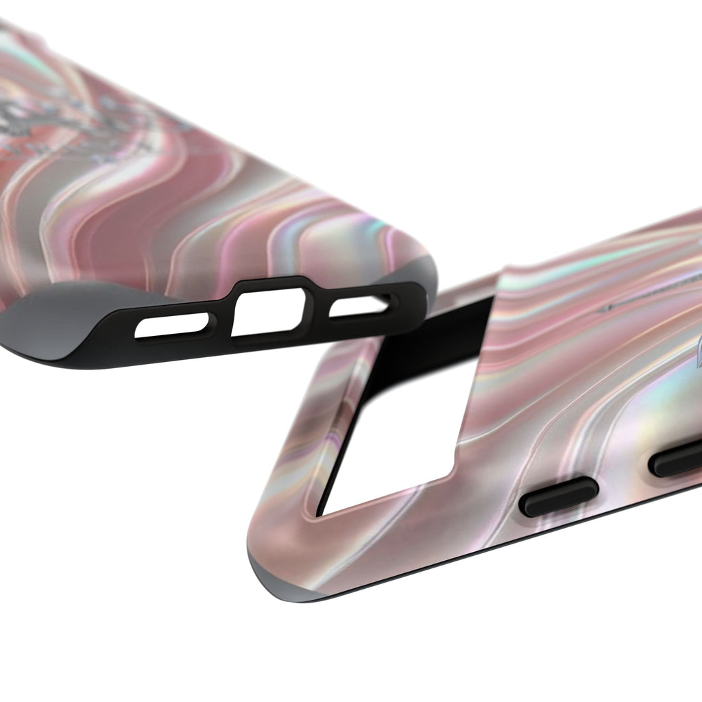 Paris Eiffel Phone Case — Iridescent Swirl Tough Case Printify
