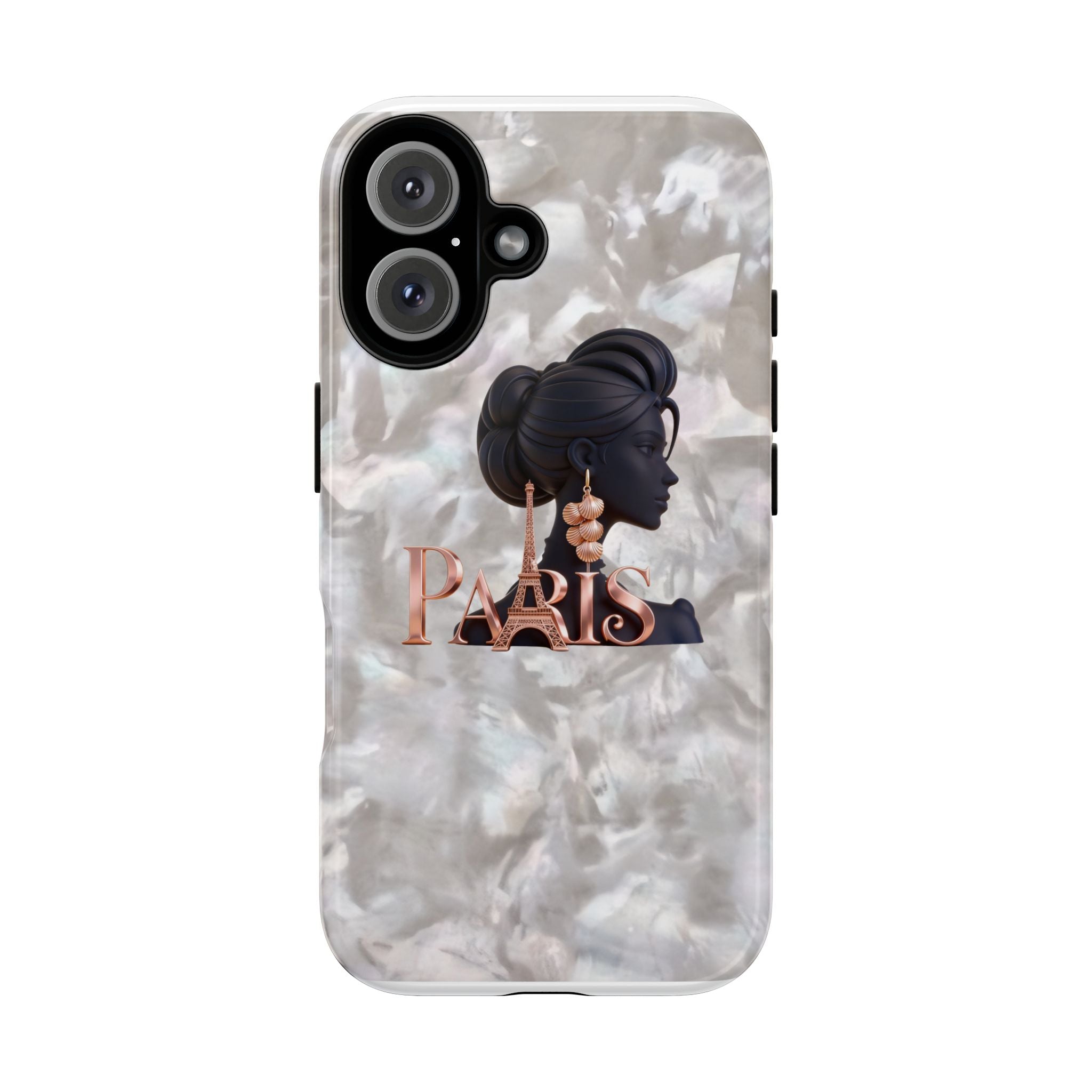 Paris Silhouette Pearl Phone Case — Tough Protective Smartphone Cover Printify