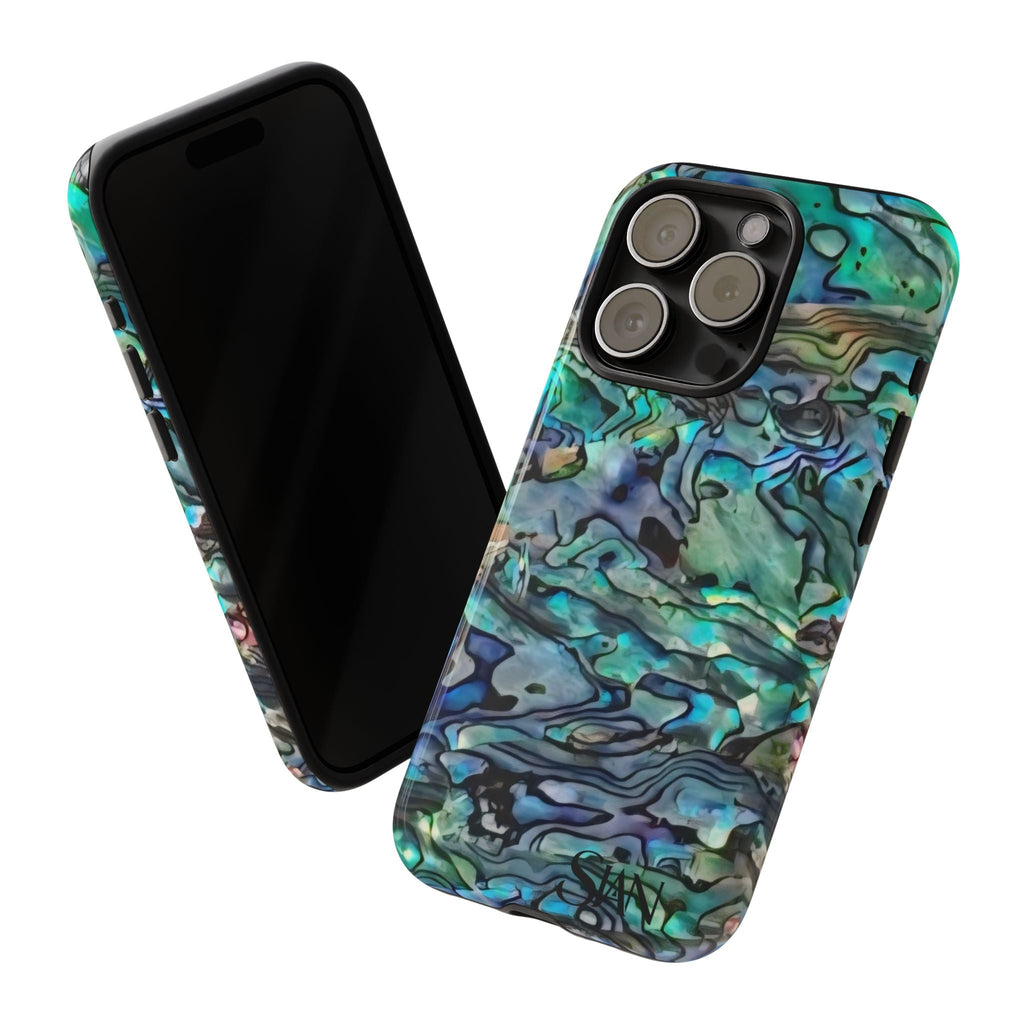 Abalone Shell Pattern Phone Case | Iridescent Ocean Swirl Protective Cover Printify