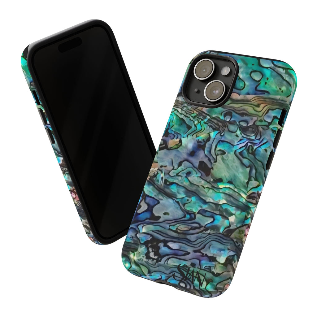 Abalone Shell Pattern Phone Case | Iridescent Ocean Swirl Protective Cover Printify