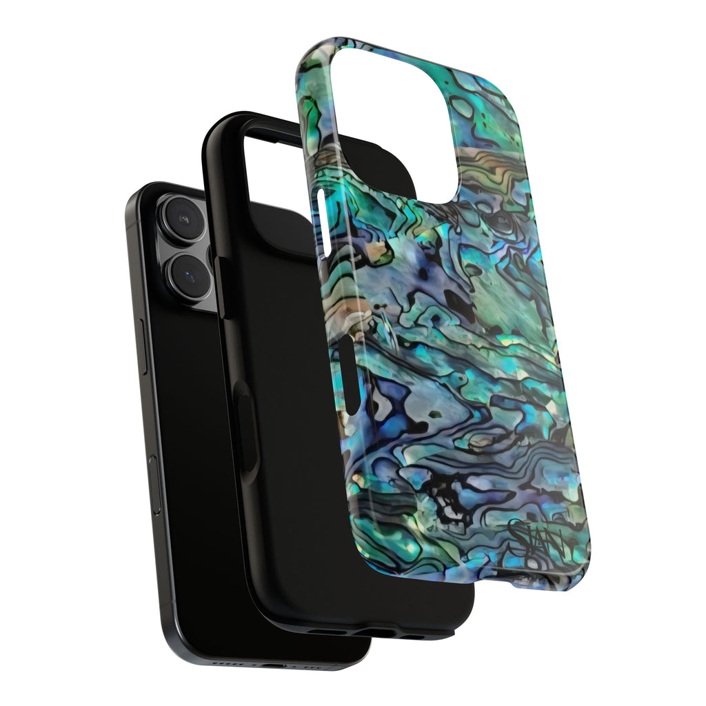 Abalone Shell Pattern Phone Case | Iridescent Ocean Swirl Protective Cover Printify