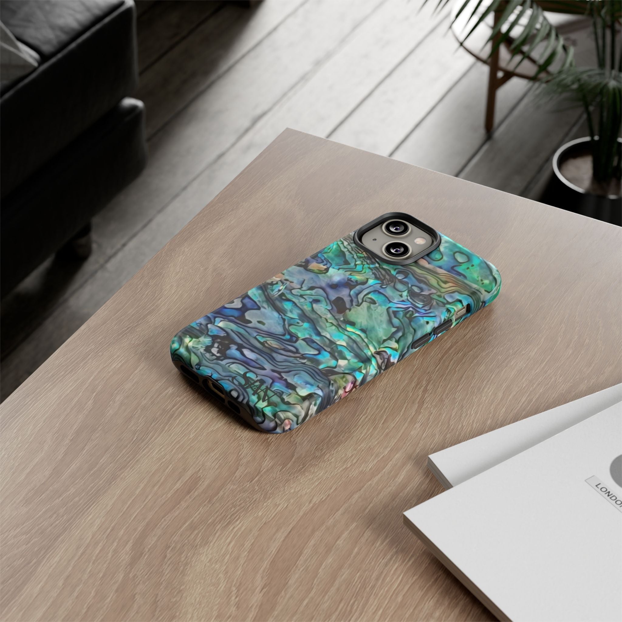 Abalone Shell Pattern Phone Case | Iridescent Ocean Swirl Protective Cover Printify