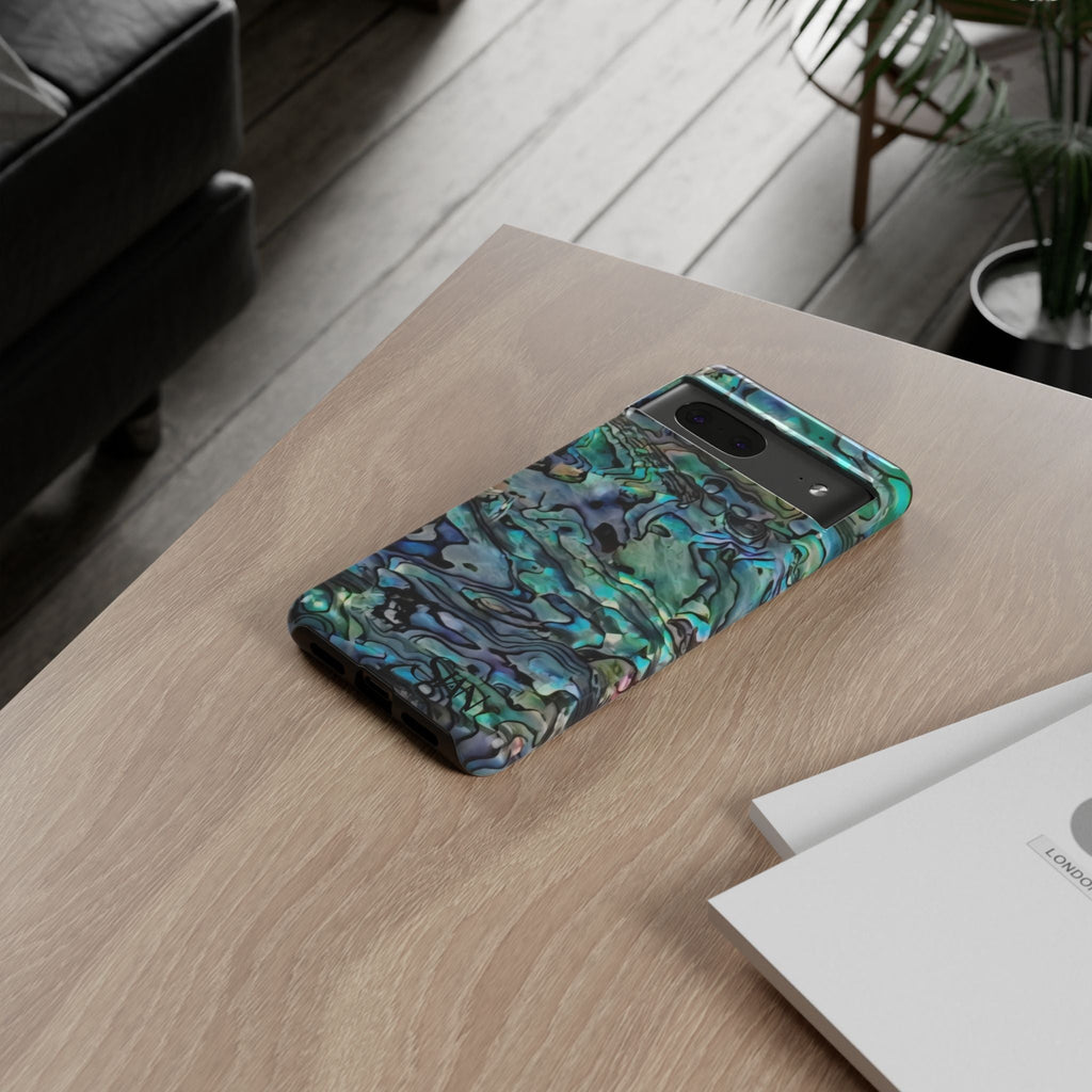Abalone Shell Pattern Phone Case | Iridescent Ocean Swirl Protective Cover Printify