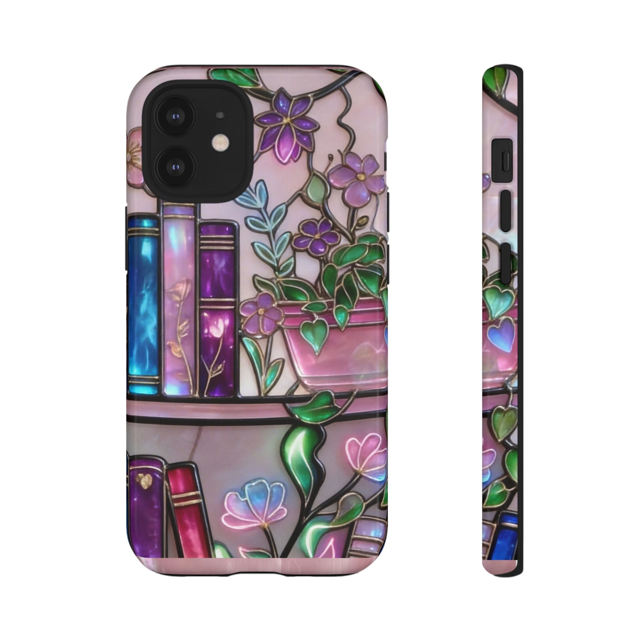 Floral Bookshelf Phone Case — Pastel Botanicals & Magical Book Art Printify