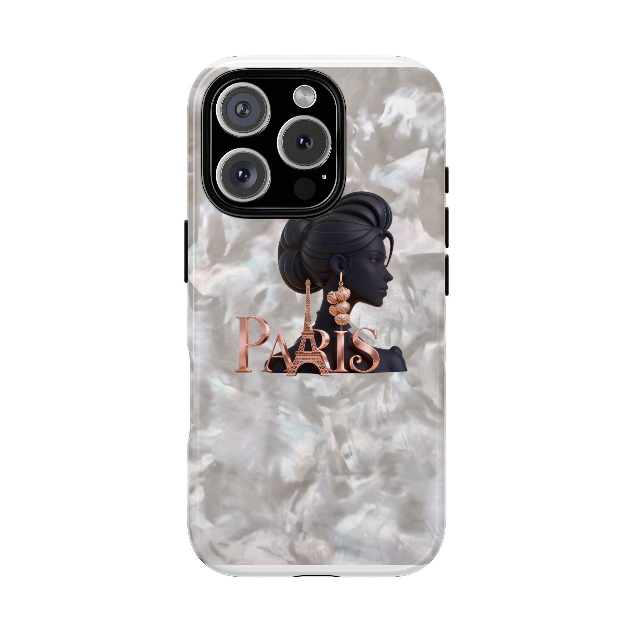 Paris Silhouette Pearl Phone Case — Tough Protective Smartphone Cover Printify