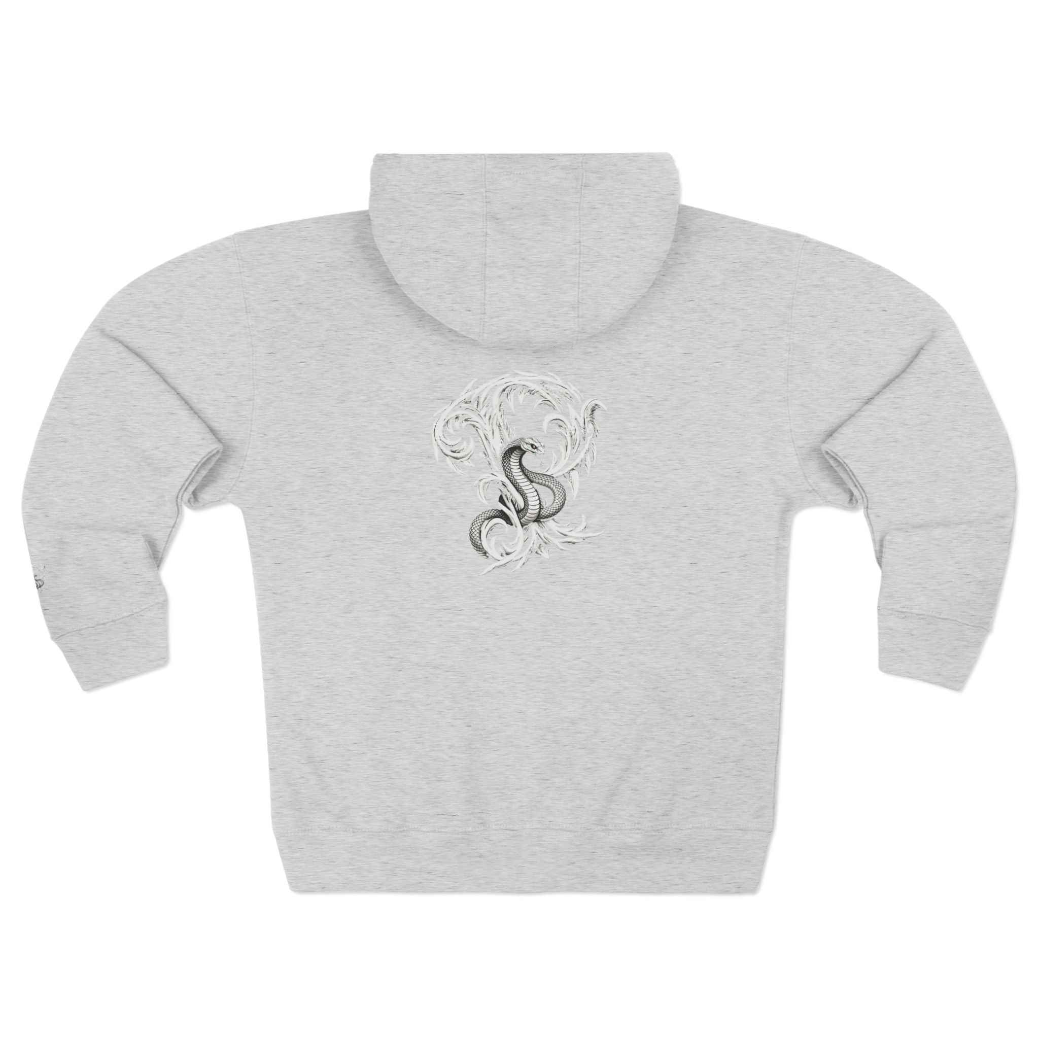 Ember & Serpent Zip Hoodie — Minimal Mythic Graphic Zip-Up Printify