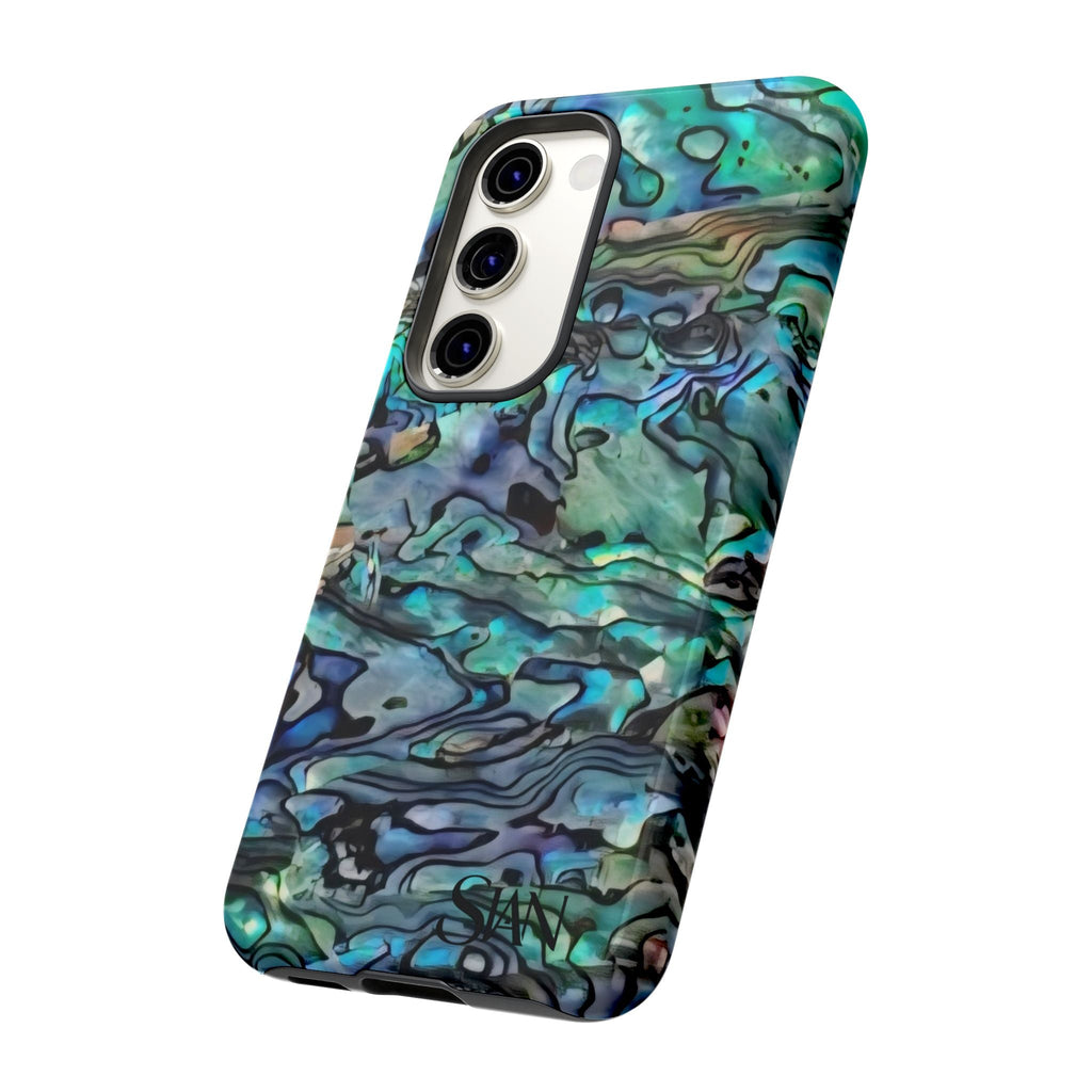 Abalone Shell Pattern Phone Case | Iridescent Ocean Swirl Protective Cover Printify