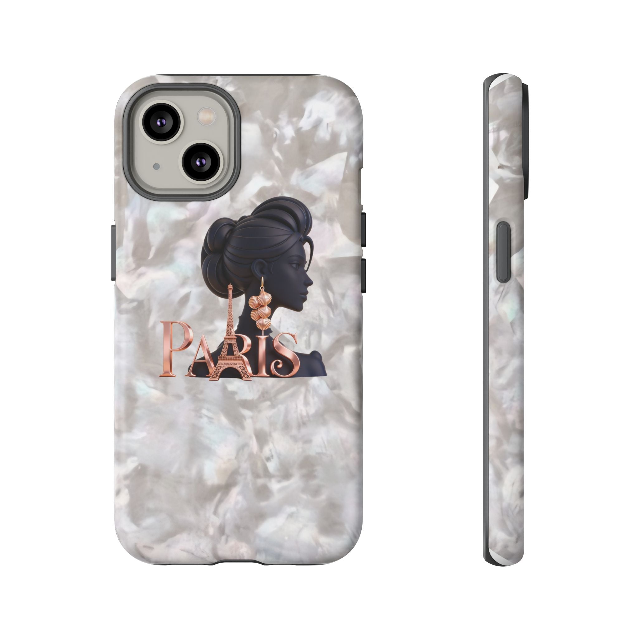 Paris Silhouette Pearl Phone Case — Tough Protective Smartphone Cover Printify