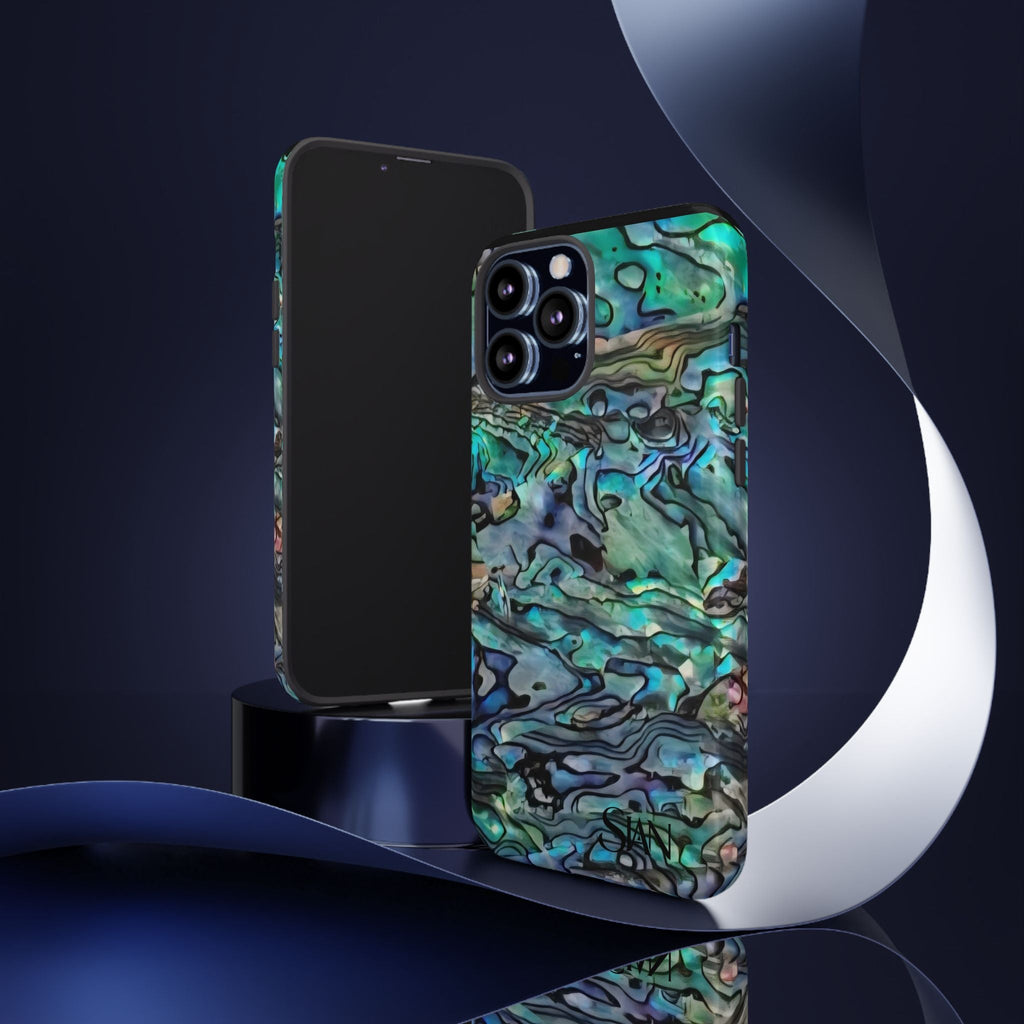 Abalone Shell Pattern Phone Case | Iridescent Ocean Swirl Protective Cover Printify