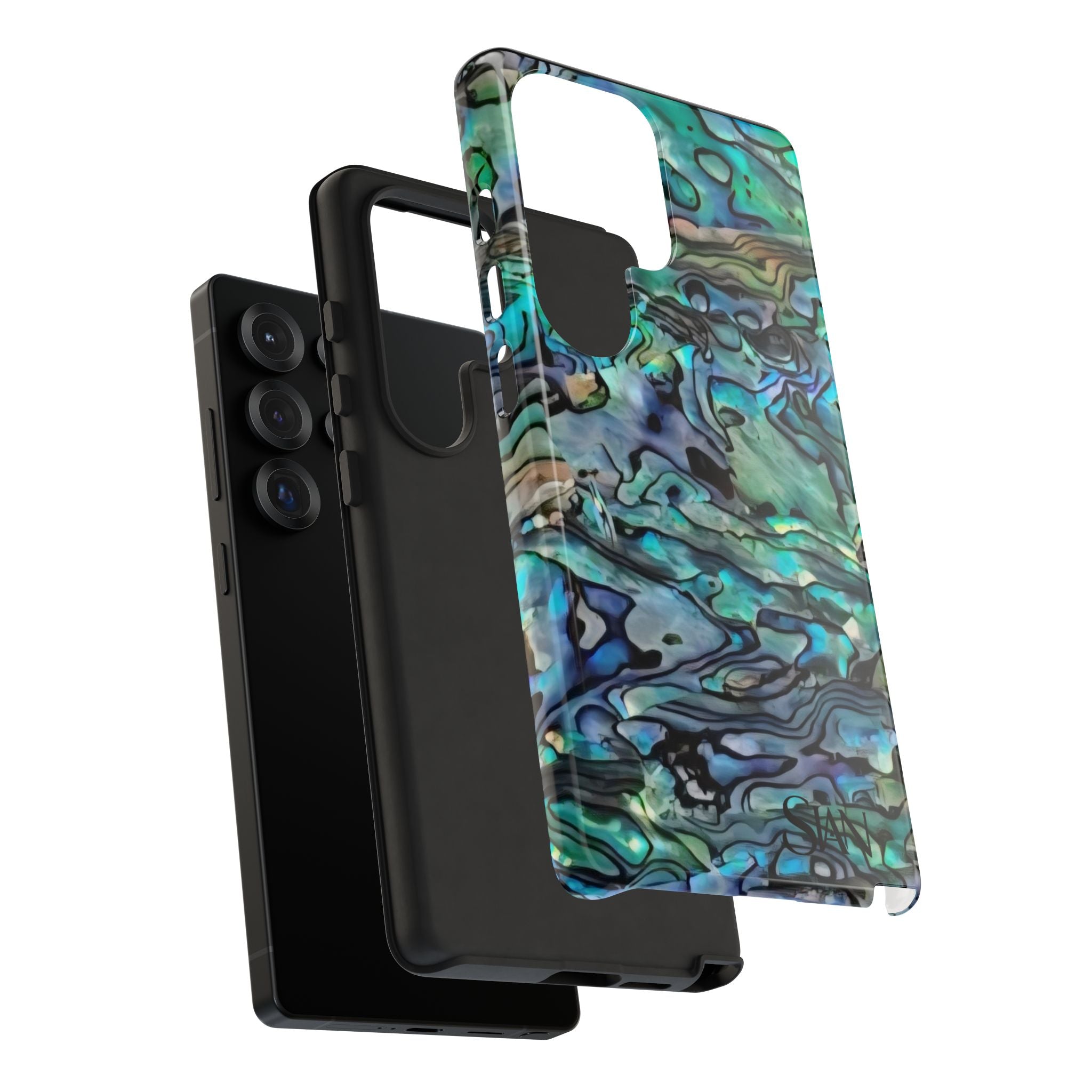 Abalone Shell Pattern Phone Case | Iridescent Ocean Swirl Protective Cover Printify