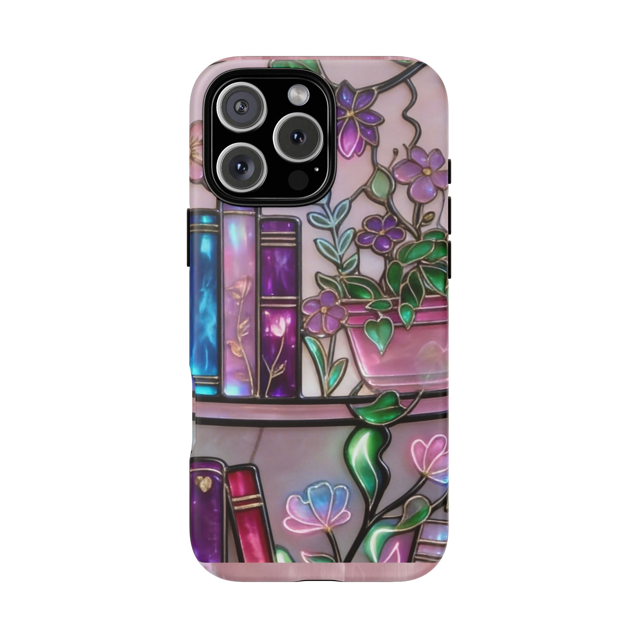 Floral Bookshelf Phone Case — Pastel Botanicals & Magical Book Art Printify