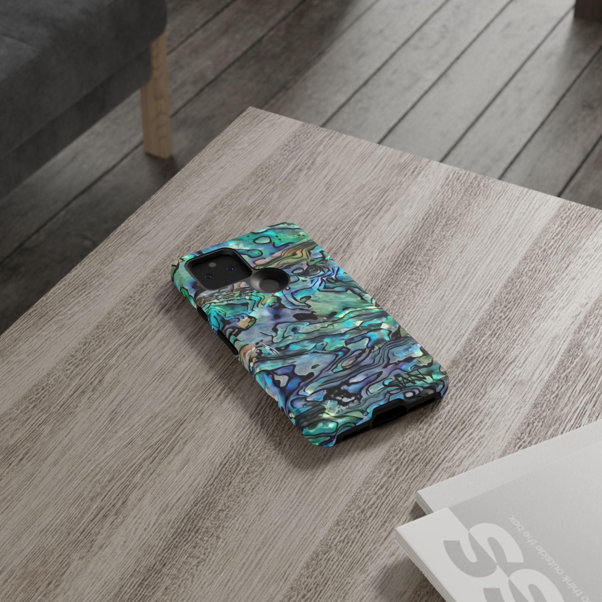 Abalone Shell Pattern Phone Case | Iridescent Ocean Swirl Protective Cover Printify