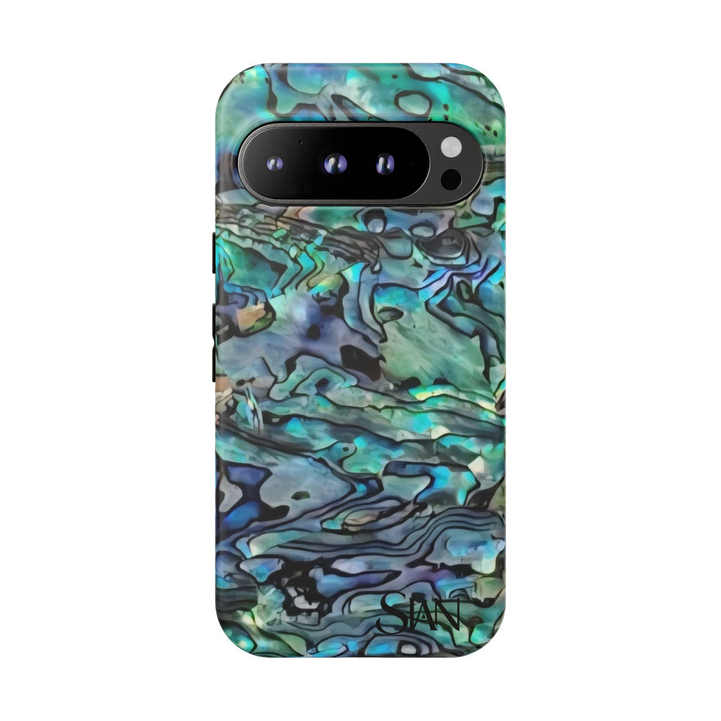 Abalone Shell Pattern Phone Case | Iridescent Ocean Swirl Protective Cover Printify