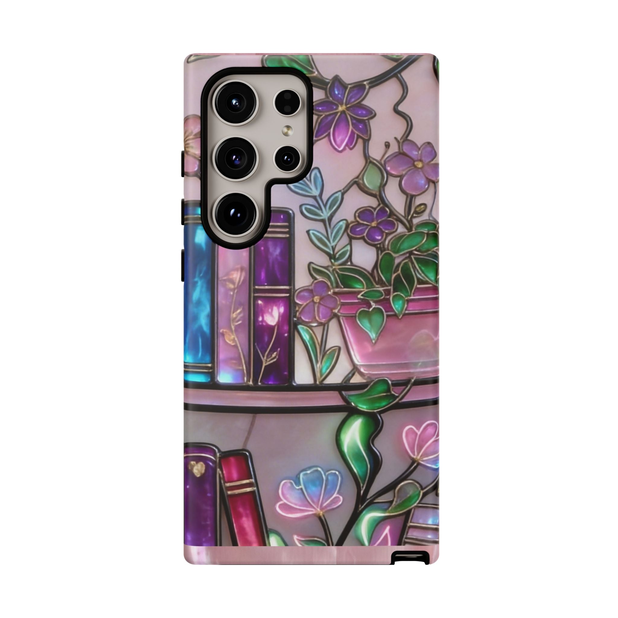 Floral Bookshelf Phone Case — Pastel Botanicals & Magical Book Art Printify