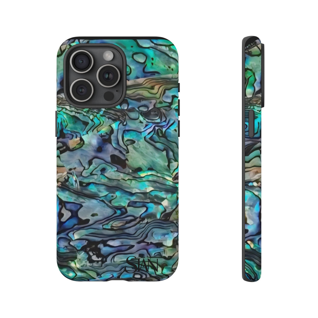Abalone Shell Pattern Phone Case | Iridescent Ocean Swirl Protective Cover Printify