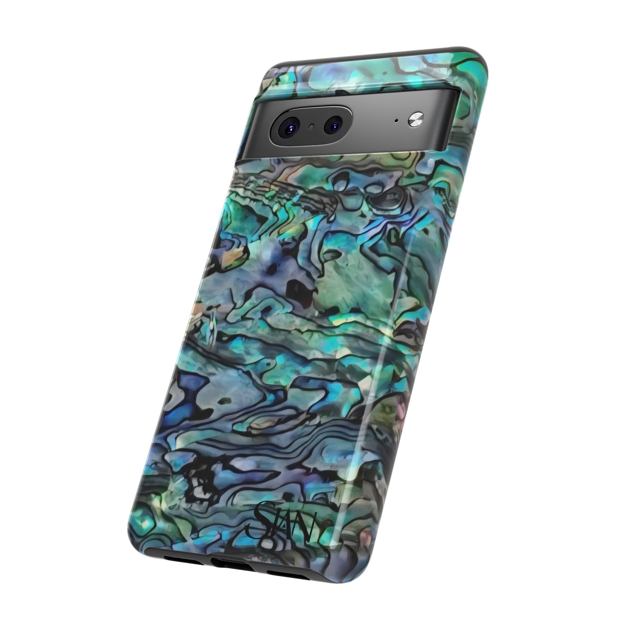 Abalone Shell Pattern Phone Case | Iridescent Ocean Swirl Protective Cover Printify