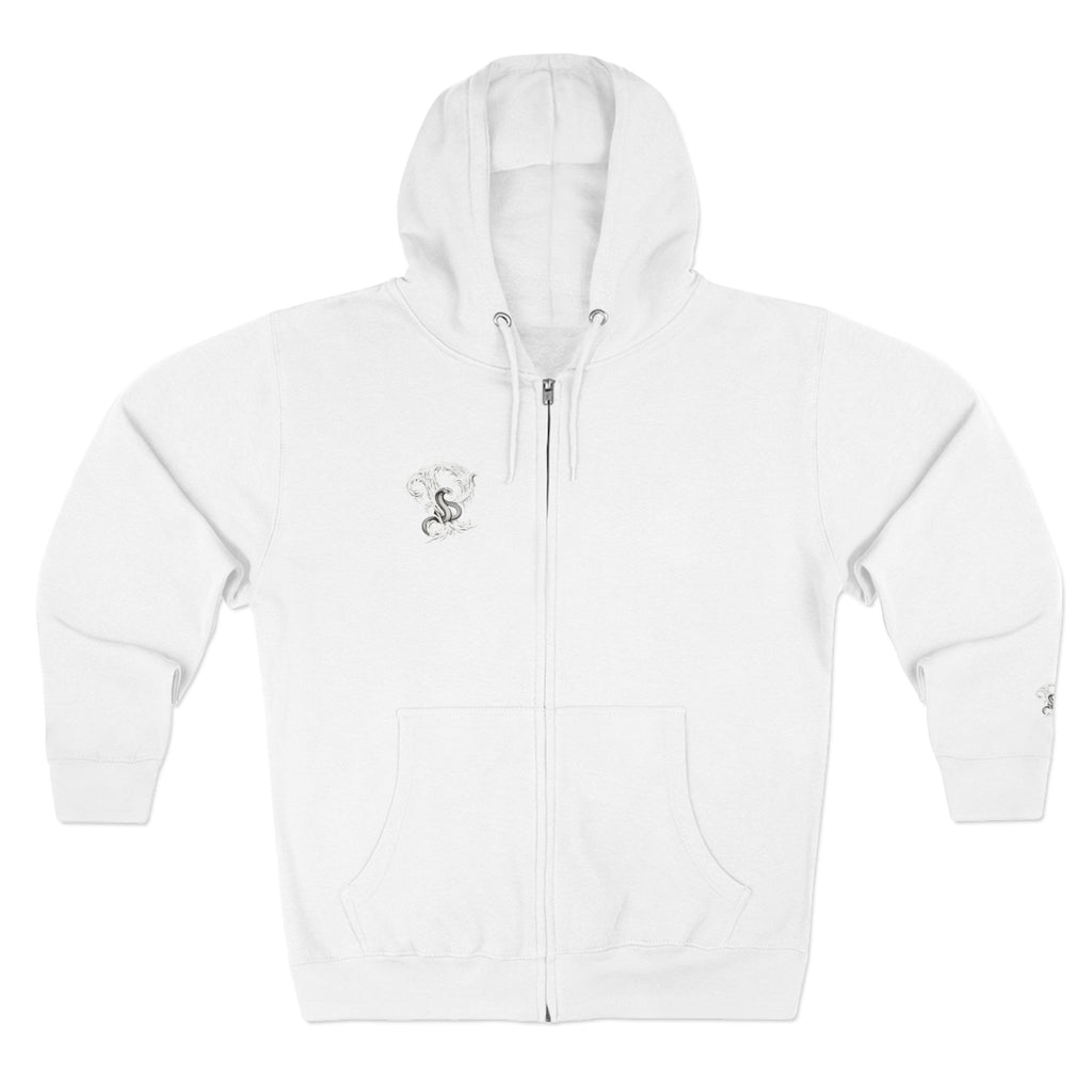Ember & Serpent Zip Hoodie — Minimal Mythic Graphic Zip-Up Printify