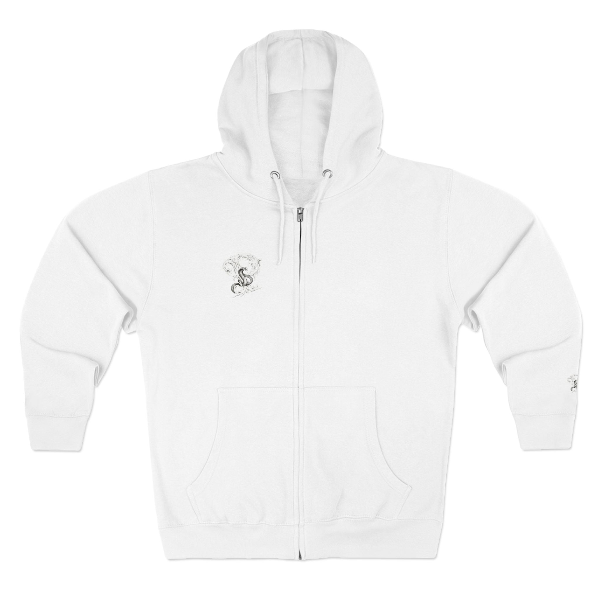 Ember & Serpent Zip Hoodie — Minimal Mythic Graphic Zip-Up Printify