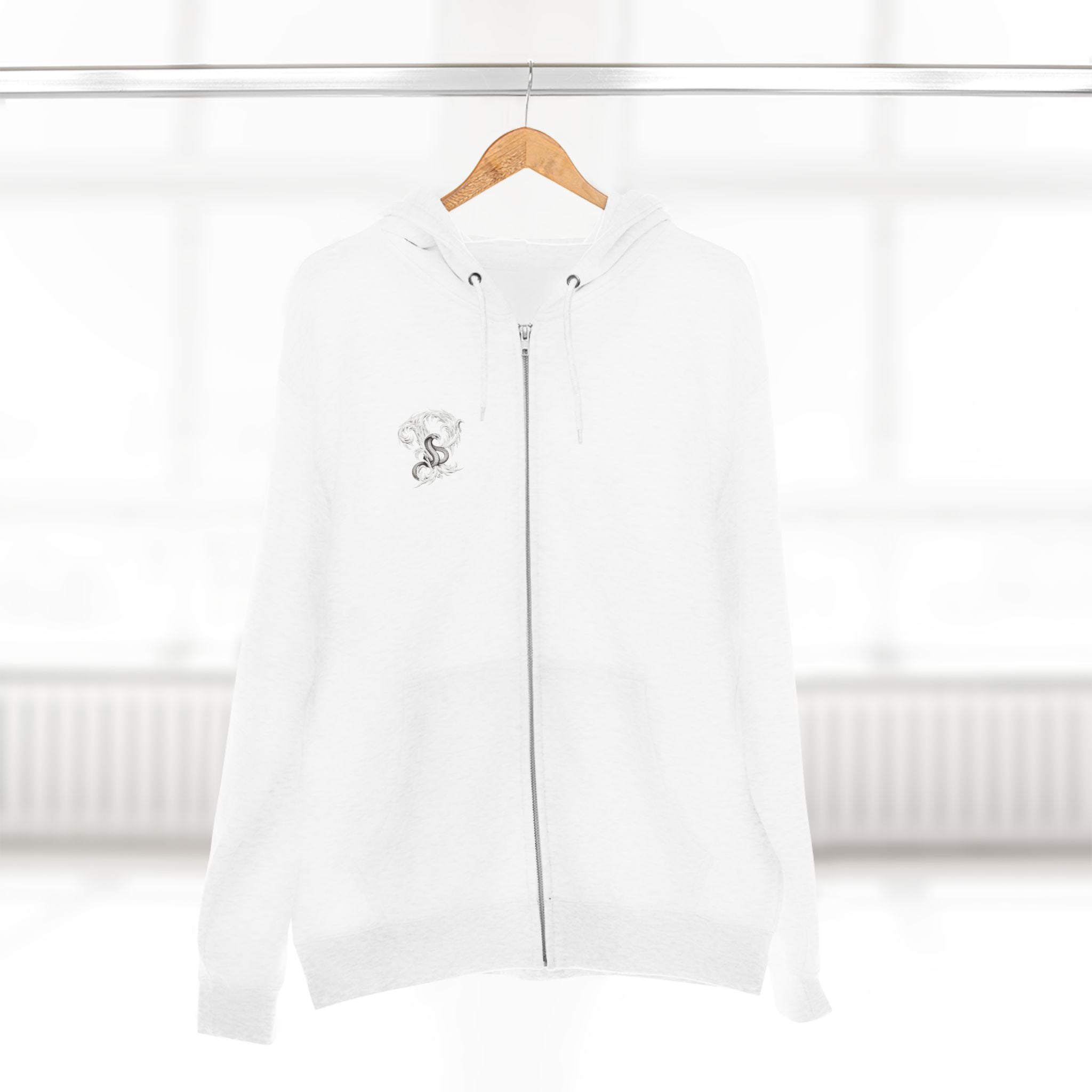 Ember & Serpent Zip Hoodie — Minimal Mythic Graphic Zip-Up Printify