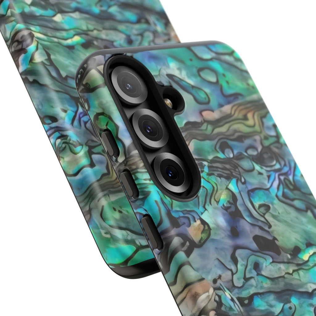 Abalone Shell Pattern Phone Case | Iridescent Ocean Swirl Protective Cover Printify