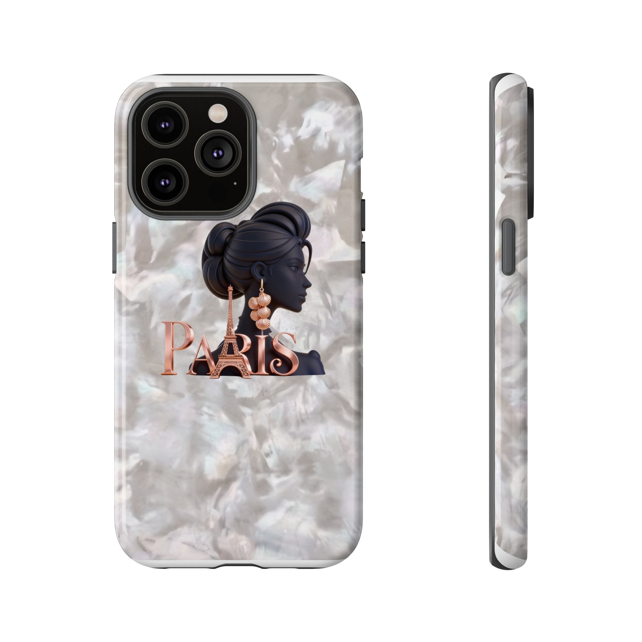 Paris Silhouette Pearl Phone Case — Tough Protective Smartphone Cover Printify