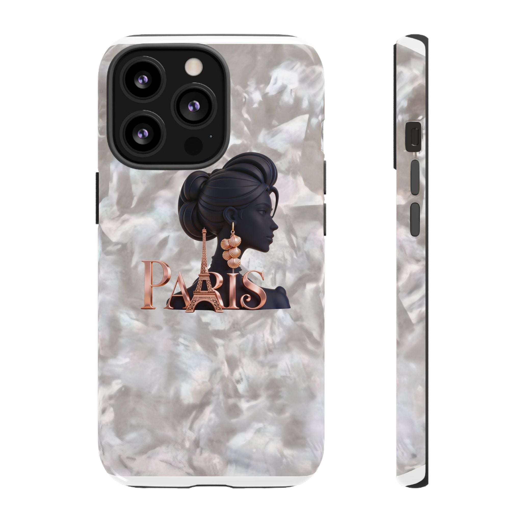 Paris Silhouette Pearl Phone Case — Tough Protective Smartphone Cover Printify