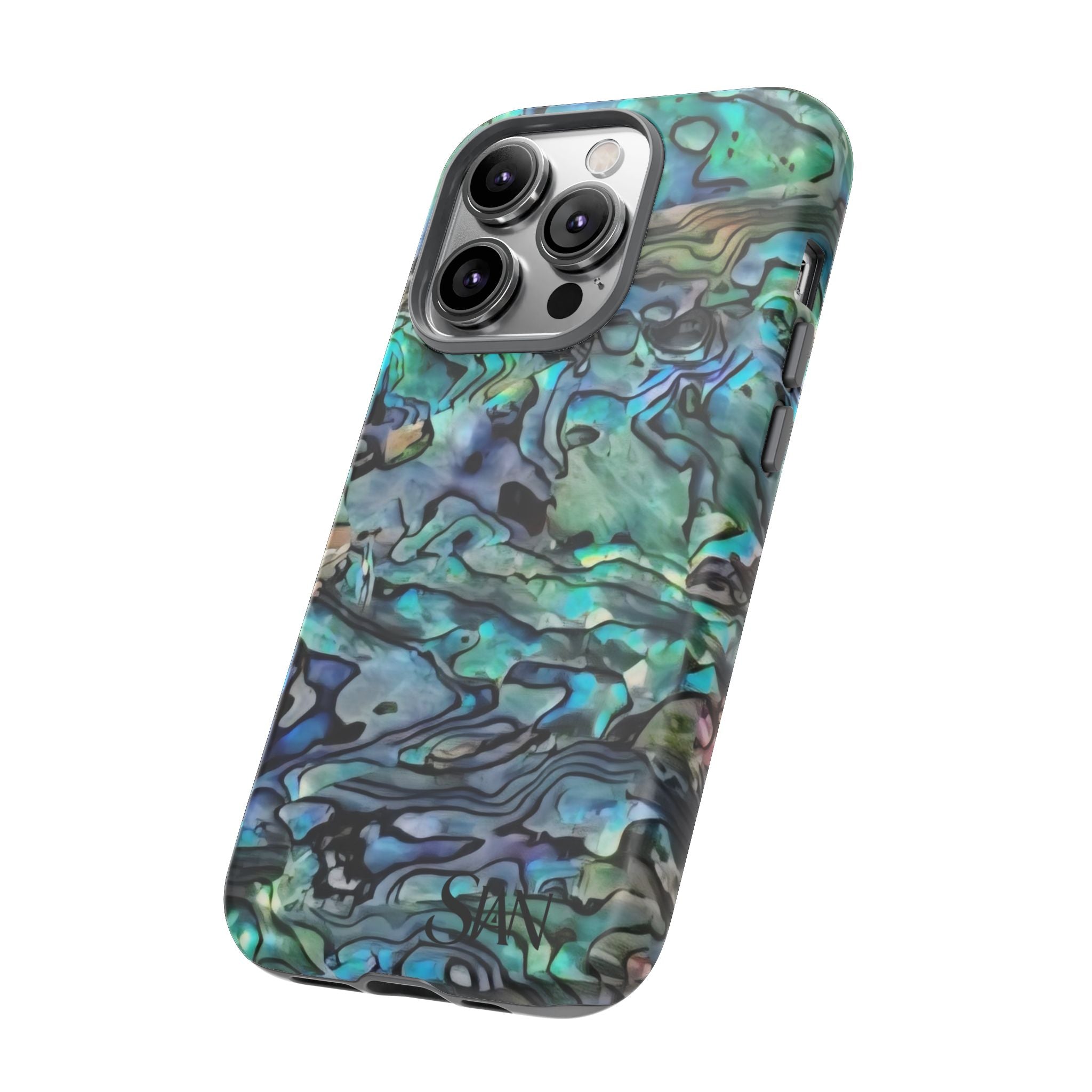 Abalone Shell Pattern Phone Case | Iridescent Ocean Swirl Protective Cover Printify