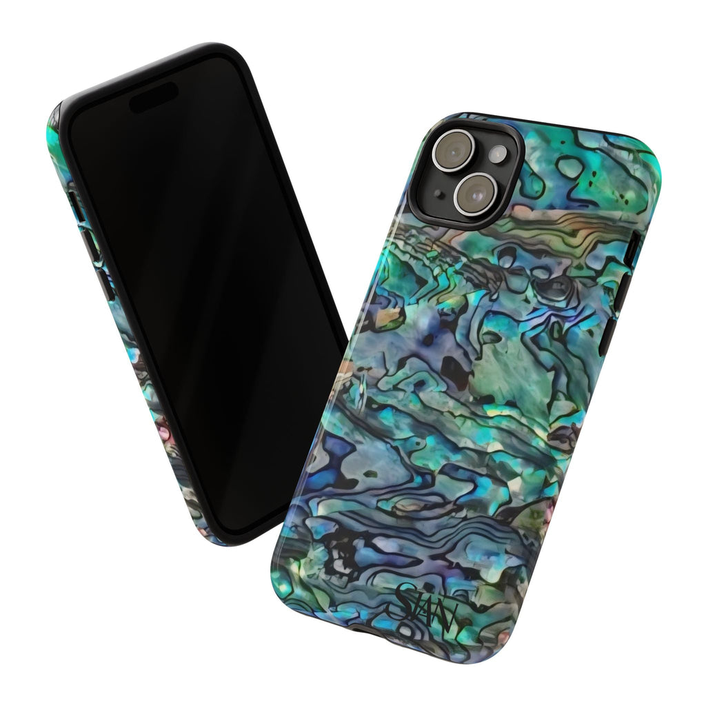 Abalone Shell Pattern Phone Case | Iridescent Ocean Swirl Protective Cover Printify