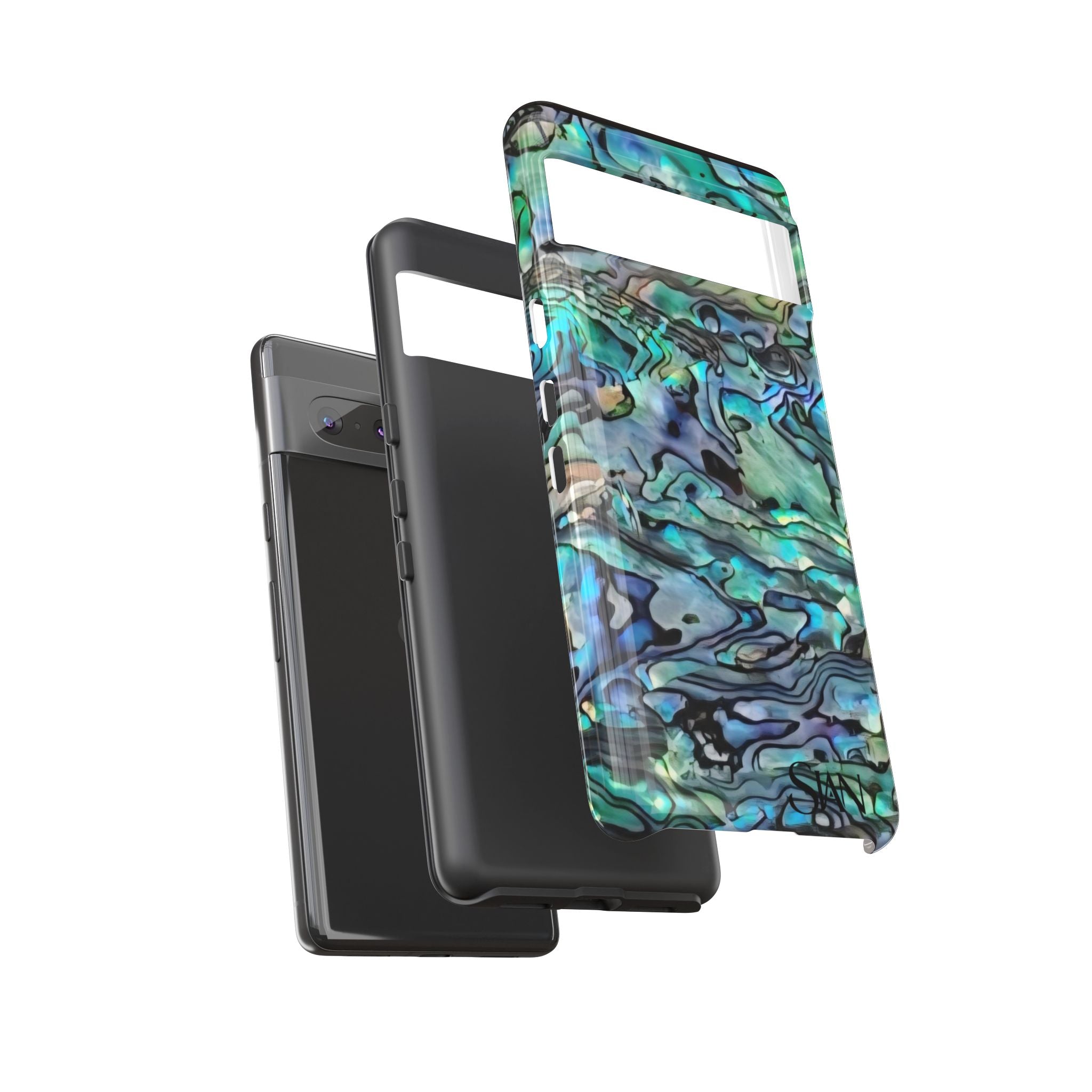 Abalone Shell Pattern Phone Case | Iridescent Ocean Swirl Protective Cover Printify