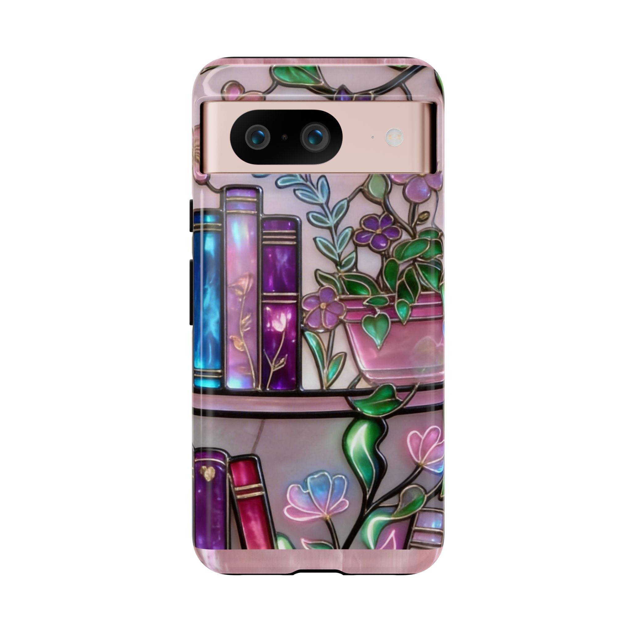 Floral Bookshelf Phone Case — Pastel Botanicals & Magical Book Art Printify