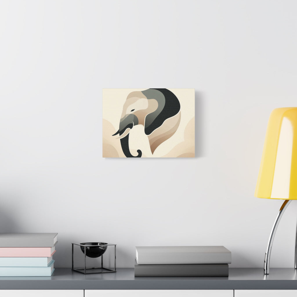 Abstract Neutral Elephant Canvas Printify