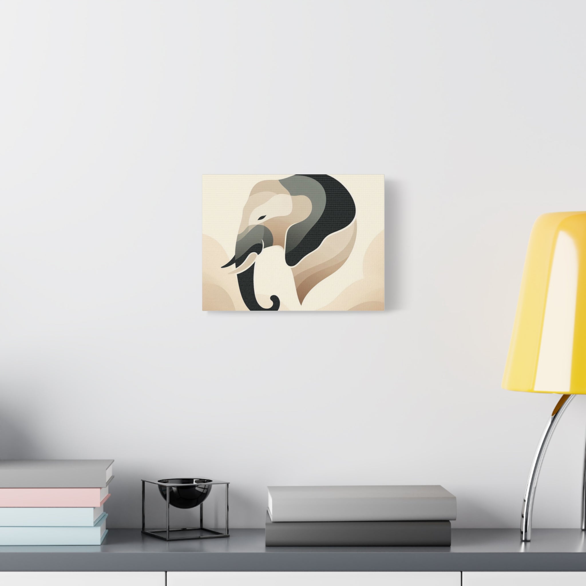 Abstract Neutral Elephant Canvas Printify