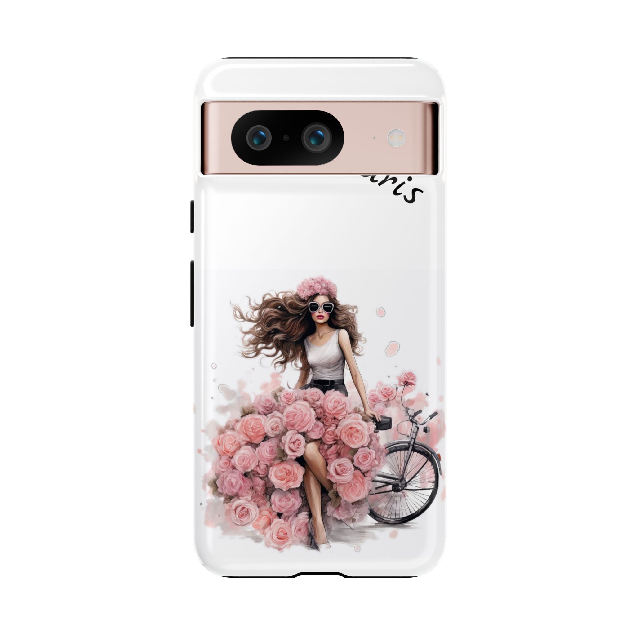 Paris Rose Bicycle woman phone case | Floral iPhone case Printify