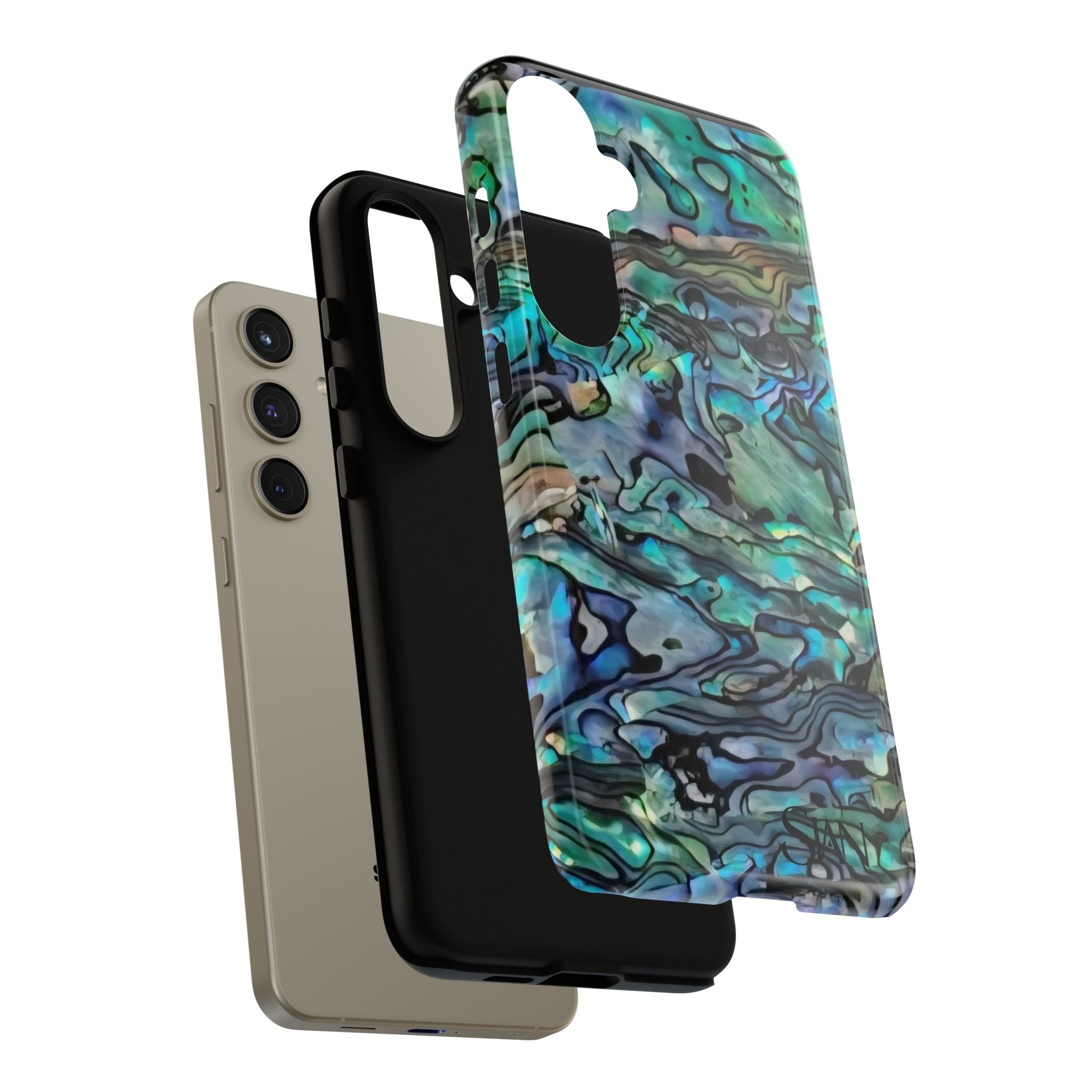 Abalone Shell Pattern Phone Case | Iridescent Ocean Swirl Protective Cover Printify