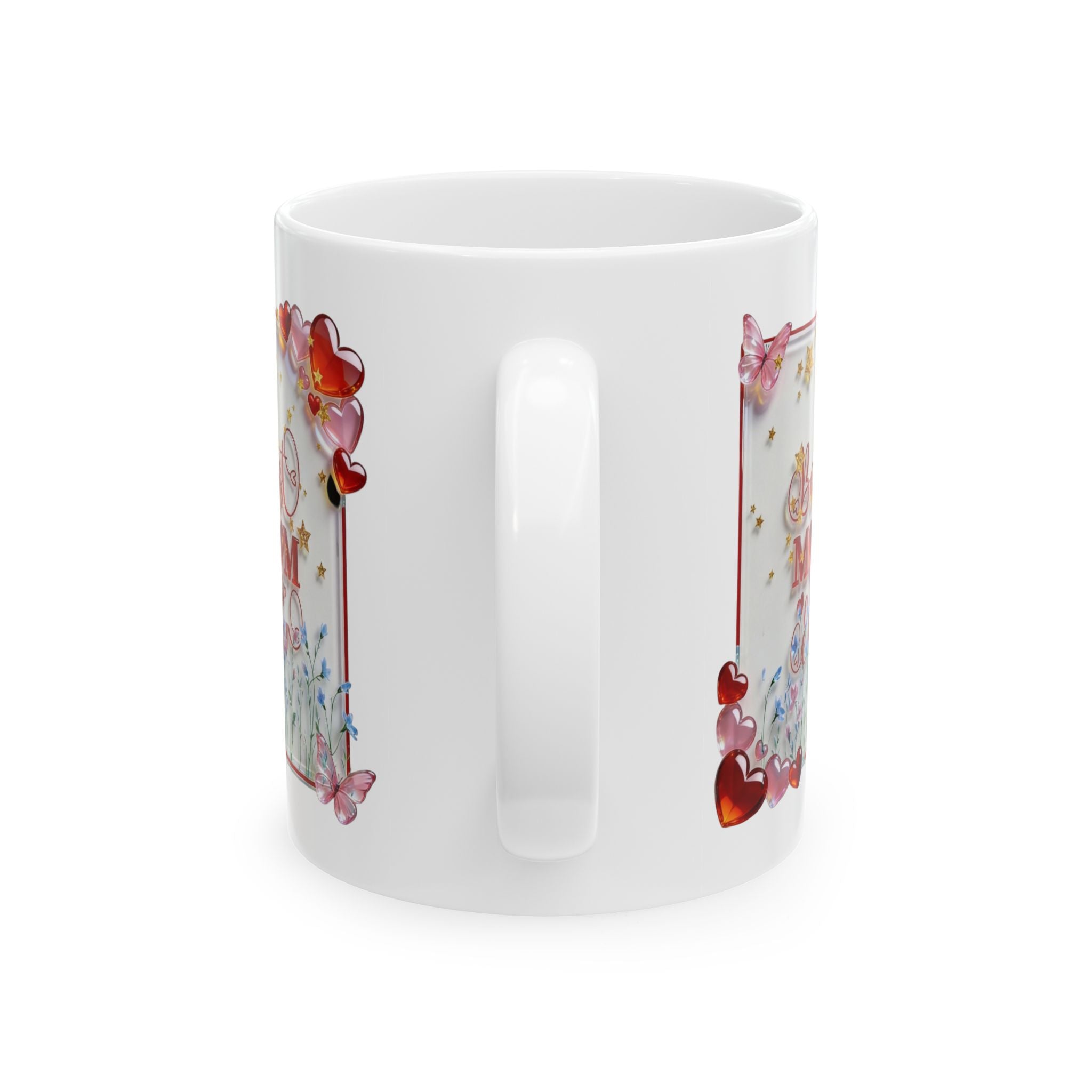 Best Mom Ever Ceramic Mug — Floral Hearts Mother's Day Coffee Cup (11oz, 15oz) Printify