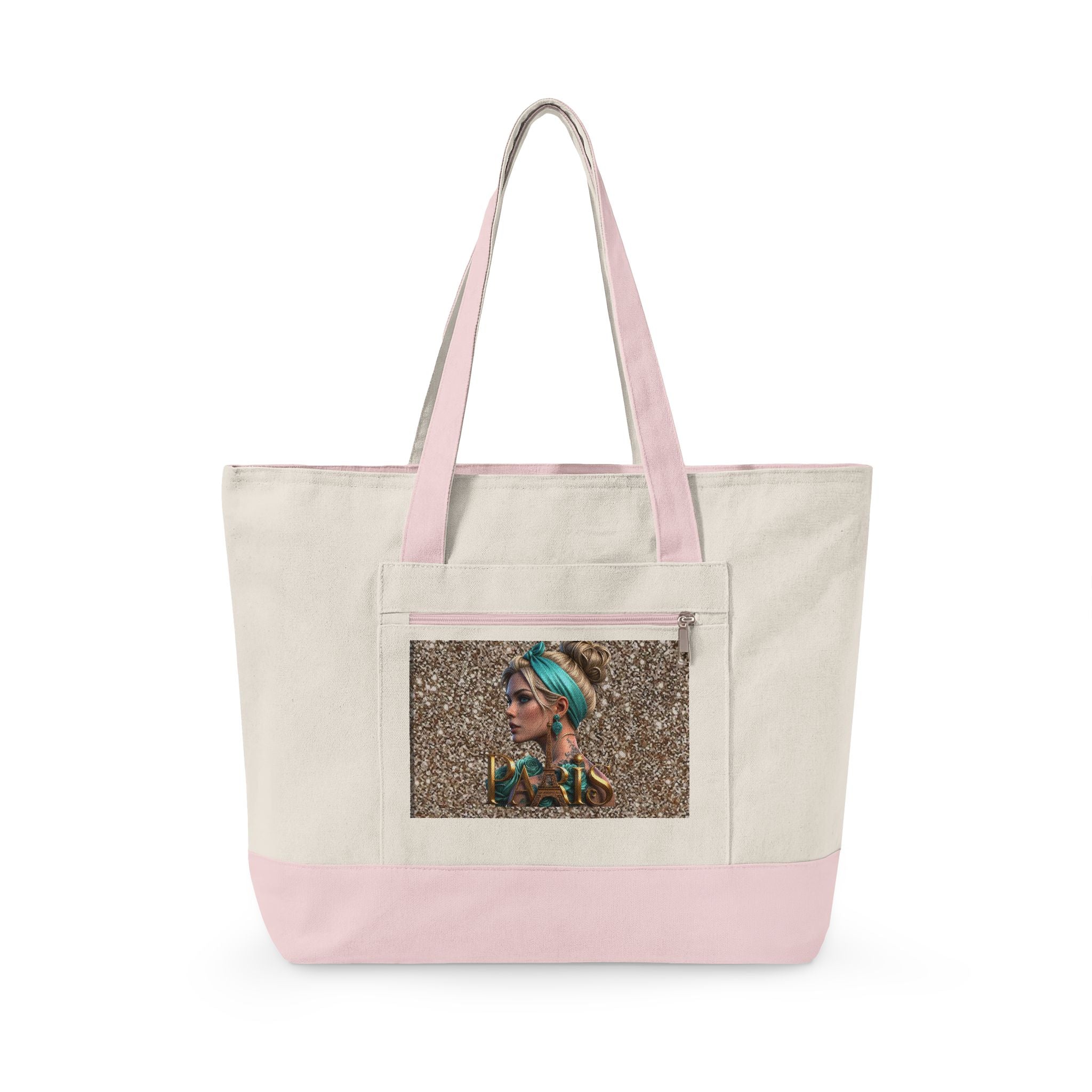 Canvas Tote Bag — Boho Woman Portrait on Glitter Background Printify