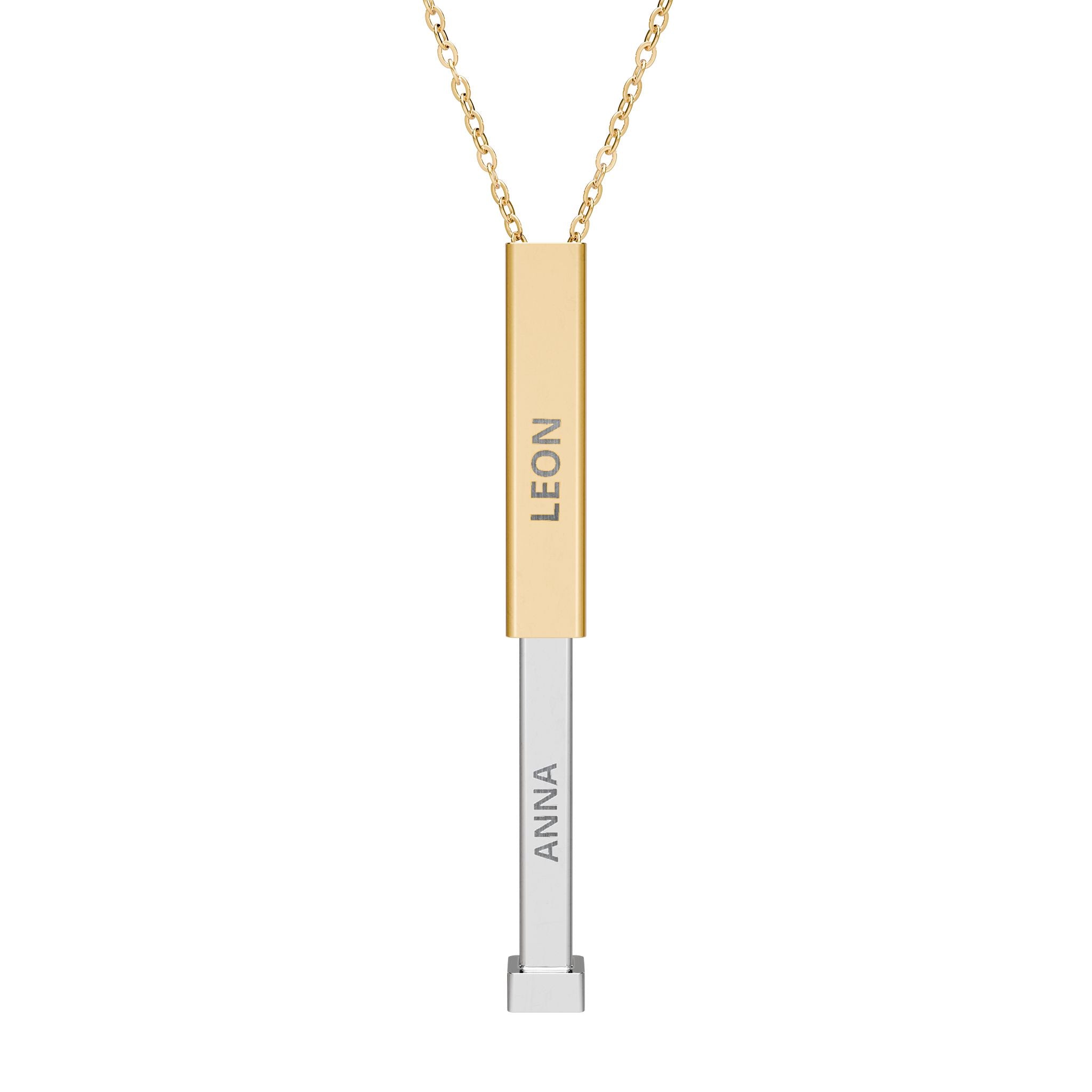 Necklace Personalized | Hidden Message Sliding Blank Bar Necklace (Engraving) Printify