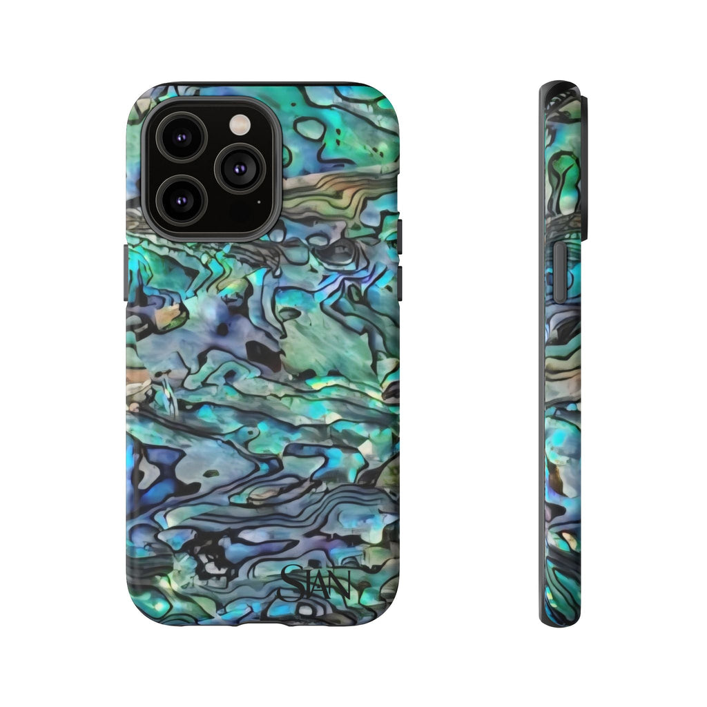Abalone Shell Pattern Phone Case | Iridescent Ocean Swirl Protective Cover Printify