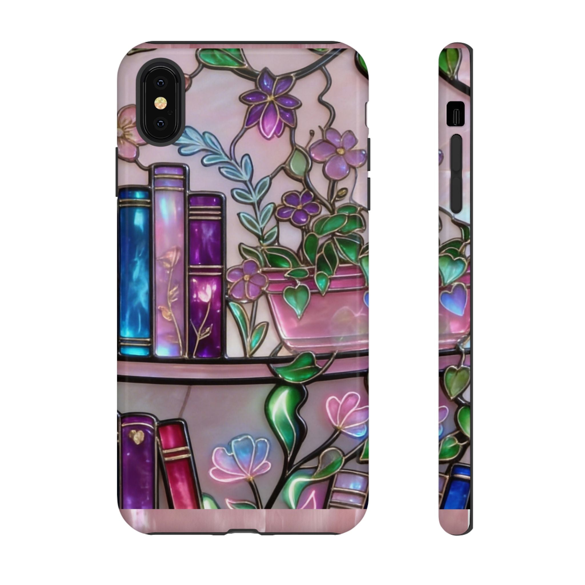 Floral Bookshelf Phone Case — Pastel Botanicals & Magical Book Art Printify