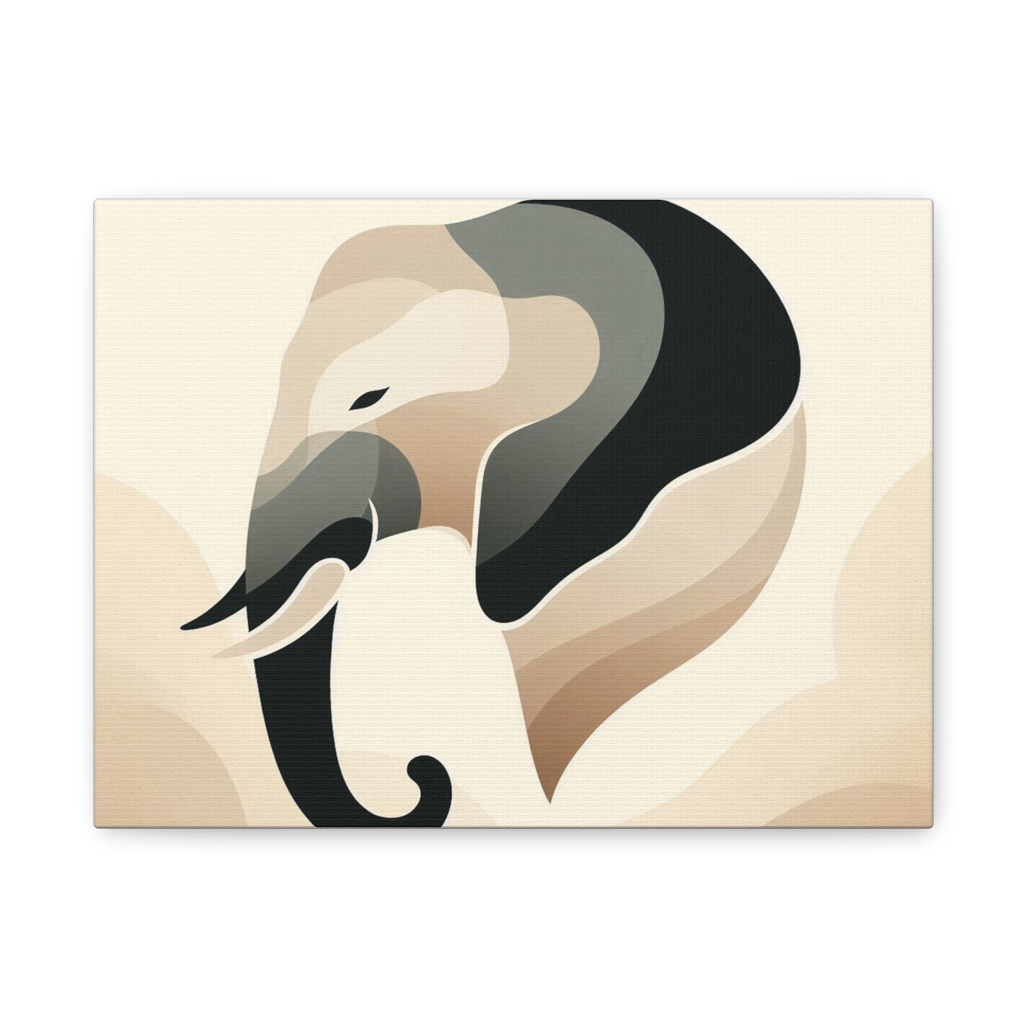 Abstract Neutral Elephant Canvas Printify