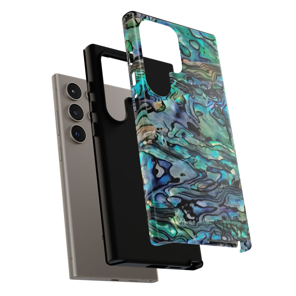 Abalone Shell Pattern Phone Case | Iridescent Ocean Swirl Protective Cover Printify